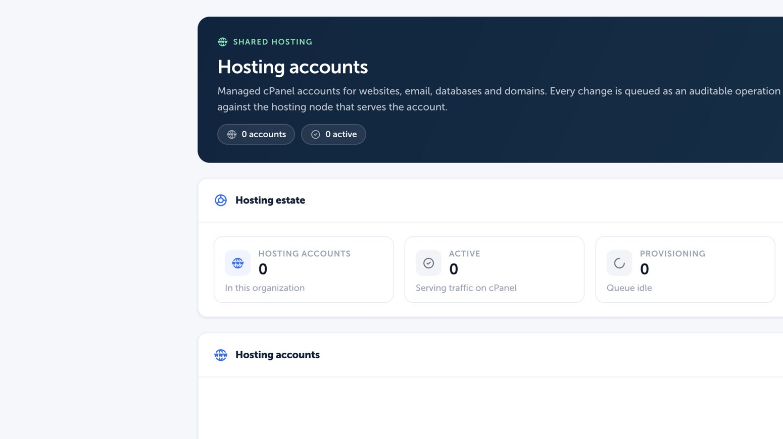 Orun shared hosting workspace